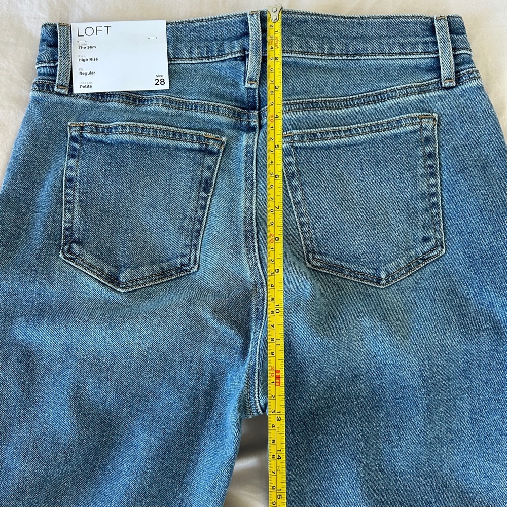 LOFT Classic Slim High Rise Blue Denim Jeans - Picture 6 of 7